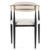 Modrest Buchtel Mid Century Modern Light Grey & Gold Arm & Black Dining Chair Model VGDWJ1312-GRY