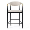 Modrest Buchtel Mid Century Modern Light Grey & Gold Arm & Black Counter Chair Model VGDWJ1313-GRY