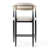Modrest Buchtel Mid Century Modern Light Grey & Gold Arm & Black Counter Chair Model VGDWJ1313-GRY