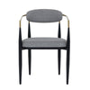 Modrest Buchtel Mid Century Modern Medium Grey & Gold Arm & Black Dining Chair Model VGDW-J1312-MEDGRY