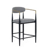Modrest Buchtel Mid Century Modern Medium Grey & Gold Arm & Black Counter Chair Model VGDW-J1313-MEDGRY