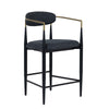 Modrest Buchtel Mid Century Modern Dark Grey & Gold Arm & Black Counter Chair Model VGDW-J1313-DKGRY