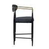 Modrest Buchtel Mid Century Modern Dark Grey & Gold Arm & Black Counter Chair Model VGDW-J1313-DKGRY