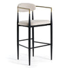 Modrest Buchtel Mid Century Modern Beige & Gold Arm & Black Bar Chair Model VGDW-J1314-BGE