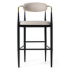 Modrest Buchtel Mid Century Modern Beige & Gold Arm & Black Bar Chair Model VGDW-J1314-BGE