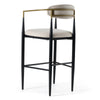 Modrest Buchtel Mid Century Modern Beige & Gold Arm & Black Bar Chair Model VGDW-J1314-BGE