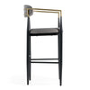 Modrest Buchtel Mid Century Modern Medium Grey & Gold Arm & Black Bar Chair Model VGDW-J1314-MEDGRY