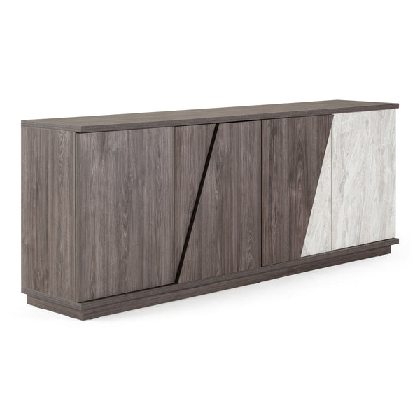 Cairo Modern Grey Elm and White/Grey Marble Pattern Buffet