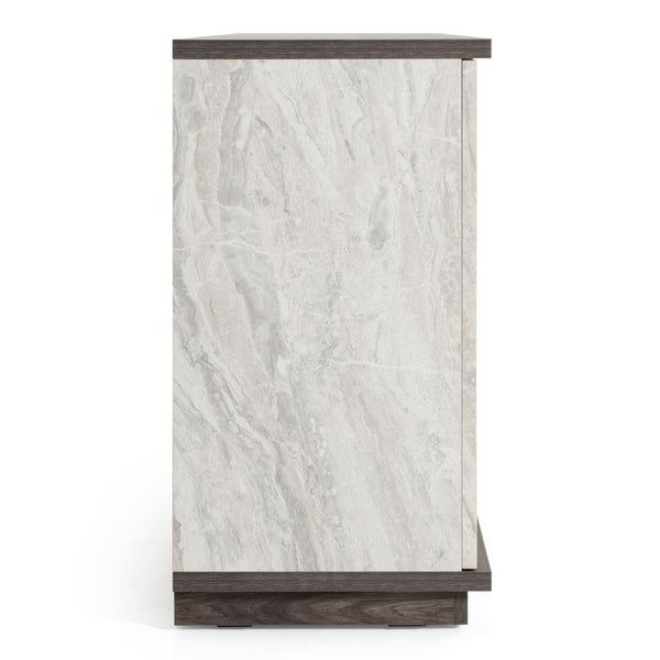 Cairo Modern Grey Elm and White/Grey Marble Pattern Buffet