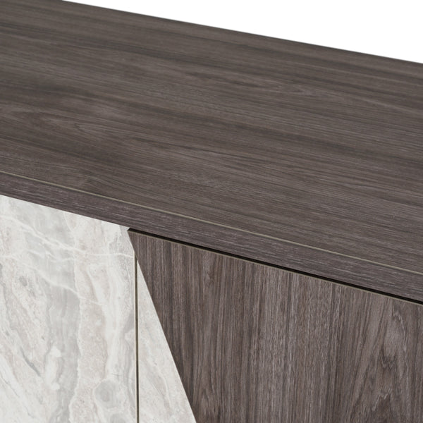 Cairo Modern Grey Elm and White/Grey Marble Pattern Buffet