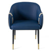 Modrest Calderon Blue & Beige Vegan Leather Dining Chair Model VGVCB065-BLU-DC