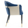 Modrest Calderon Blue & Beige Vegan Leather Dining Chair Model VGVCB065-BLU-DC