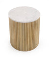 Modrest Cambridge White Marble & Mango Round End Table Model VGEDRID104009-ET