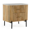Modrest Cambridge White Marble & Mango 2 Drawer Nightstand Model VGED-RID104711