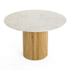 Modrest Cambridge White Marble & Mango Round Dining Table Model VGEDRID112011-RNDDT