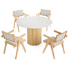 Modrest Cambridge White Marble & Mango Round Dining Table Model VGEDRID112011-RNDDT