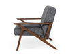 Modrest Candea Mid Century Walnut And Grey Accent Chair Model VGMAMI-997-CHR