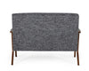 Modrest Candea Mid Century Walnut And Grey Compact Loveseat Model VGMAMI-997-LVST