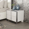 Modrest Cartier Modern White & Stainless Steel Nightstand Model VGVC-NA002-WHT