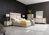 Nova Domus Cartier Modern Beige Shagreen And Brushed Brass Nightstand Model VGVC-J-A002-N