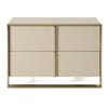 Nova Domus Cartier Modern Beige Shagreen And Brushed Brass Nightstand Model VGVC-J-A002-N