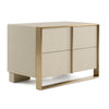 Nova Domus Cartier Modern Beige Shagreen And Brushed Brass Nightstand Model VGVC-J-A002-N