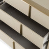 Nova Domus Cartier Modern Beige Shagreen And Brushed Brass Dresser Model VGVC-J-A002-M