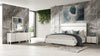 Queen Modrest Cartier Modern White Vegan Leather & Stainless Steel 4 Piece Bedroom Set Model VGVC-BDA002-4PC-SET-WHT-Q
