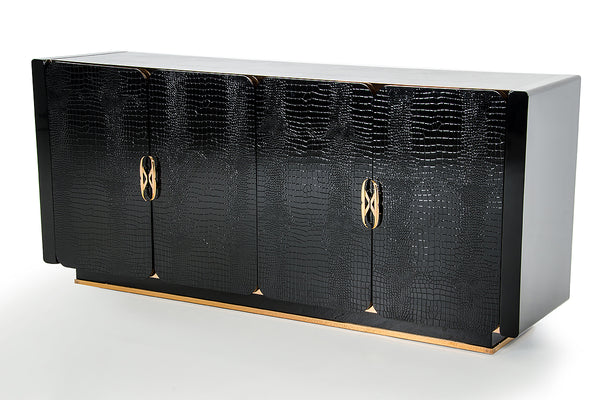 A&X Talin Modern Black Crocodile & Rosegold Buffet Model VGUN106-180-CROC