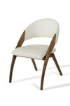 Modrest Lucas Mid Century Cream & Walnut Dining Chair Model VGCSCH-16029-CRM