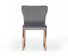 Modrest Chadwick Modern Grey Velvet & Rosegold Dining Chair Model VGHBHN54-GRY