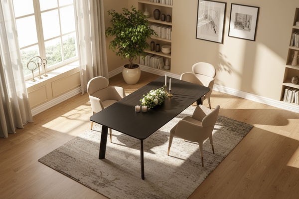 Chadwick Modern Ebony & Rosegold Dining Table
