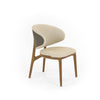Modrest Chance Contemporary Cream And Brown Leatherette Walnut Dining Chair Model VGCS-CH21045-DC