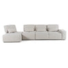 Divani Casa Chapel Modern Light Grey Fabric Sectional Sofa & Ottoman Model VGMB-1686-GRY