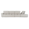 Divani Casa Chapel Modern Light Grey Fabric Sectional Sofa & Ottoman Model VGMB-1686-GRY