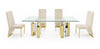Modrest Chariot Modern Glass And Silver Mix Gold Rectangular Dining Table Model VGZA-T413-GLD-DT