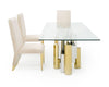 Modrest Chariot Modern Glass And Silver Mix Gold Rectangular Dining Table Model VGZA-T413-GLD-DT