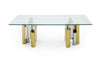 Modrest Chariot Modern Glass And Silver Mix Gold Rectangular Dining Table Model VGZA-T413-GLD-DT