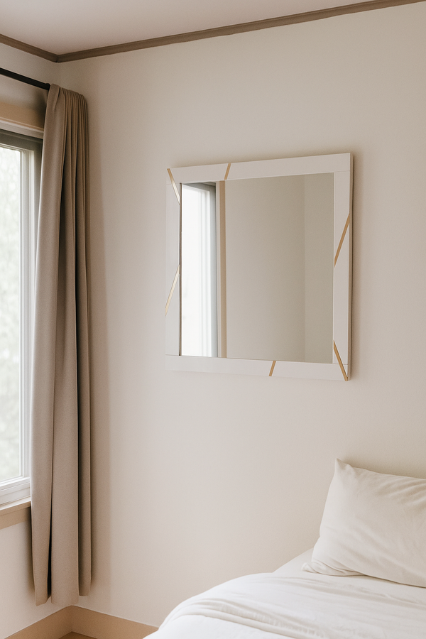 Modrest Nixa Modern White & Gold Mirror Model VGVC-J1909-M-L