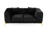 Divani Casa Clarice Transitional Black Velvet Loveseat Model VGAH-SF1013-2-BLK
