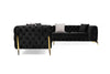 Divani Casa Clarice Transitional Black Velvet Sectional Sofa Model VGAH-SF1015-BLK