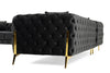 Divani Casa Clarice Transitional Black Velvet Sectional Sofa Model VGAH-SF1015-BLK