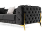 Divani Casa Clarice Transitional Black Velvet Sectional Sofa Model VGAH-SF1015-BLK
