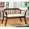 Furniture of America Derby Dark Oak/Beige Cottage Bench Model CM-BN6681