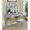 Furniture of America Clarisse Silver Contemporary Vanity W/ Stool Model CM-DK6148SV