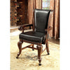 Furniture of America Melina Brown Cherry/Black Transitional Arm Chair (2/Box) Model CM-GM367CH-AC-2PK
