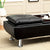 Furniture of America Hauser Black/Chrome Contemporary Ottoman Model CM2677BK-OT