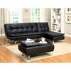 Furniture of America Hauser Black/Chrome Contemporary Ottoman Model CM2677BK-OT