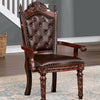 Furniture of America Canyonville Brown Cherry/Dark Brown Traditional Arm Chair (2/Box) Model CM3144AC-2PK