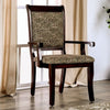 Furniture of America St. Nicholas Antique Cherry/Beige Transitional Arm Chair (2/Box) Model CM3224AC-2PK